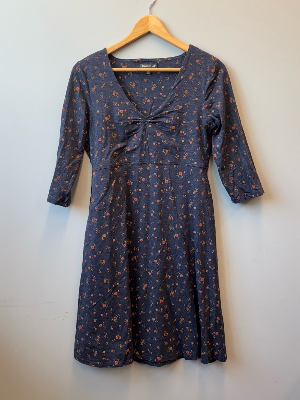 Toad&Co Rosalinda dress medium blue floral